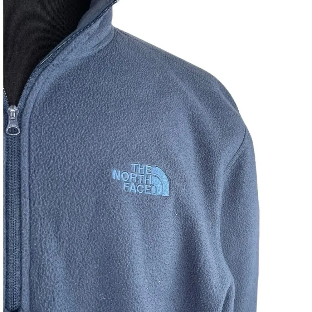 North Face Sweater Mens Blue XL Pullover 1/2 Zip Mock‎ Neck Knit EUC